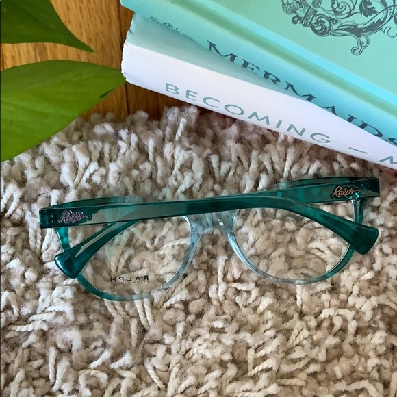 Ralph Lauren Cat-Eye Teal Blue Glasses Frames - Picture 5 of 14